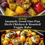 Insanely Good One-Pan Herb Chicken & Roasted Veggie Bake Pin
