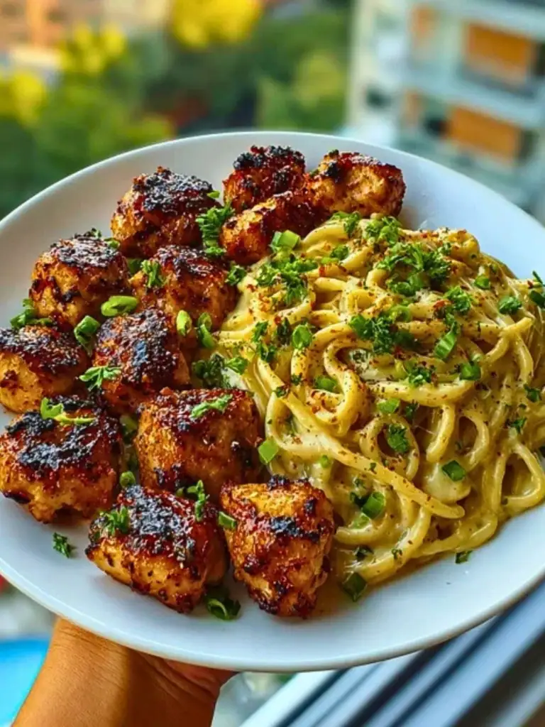 Maple Garlic Chicken Bites with Spicy Cajun Alfredo (2)