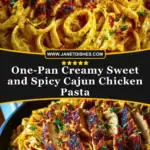 One-Pan Creamy Sweet and Spicy Cajun Chicken Pasta Pin 1