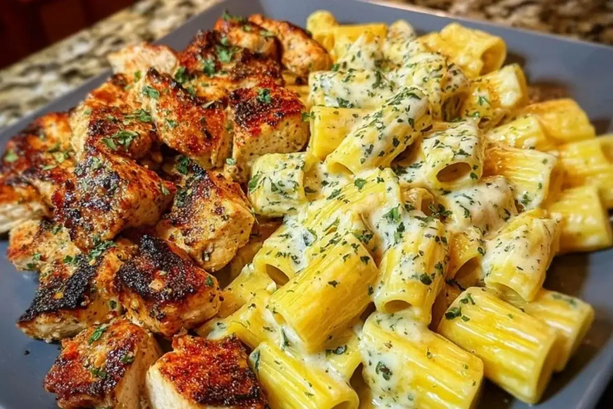 Spicy Cajun Chicken Rigatoni with Velveeta Garlic Cream Sauce 1