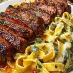 Spicy Cajun Steak with Parmesan Fettuccine Pasta 1
