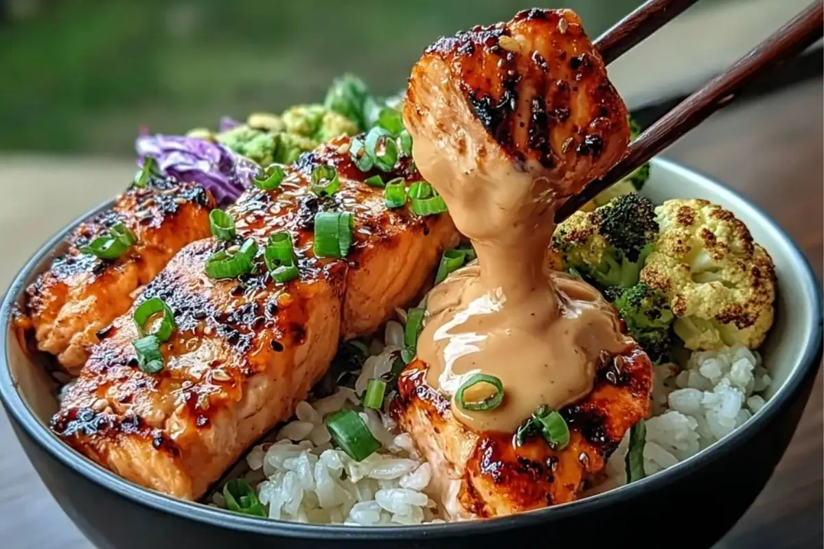 Sriracha Honey Salmon Bowls 1