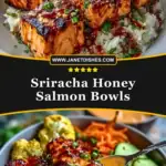 Sriracha Honey Salmon Bowls Pin 1