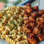 The Best Garlic Butter Chicken Bites with Spicy Cajun Alfredo Twisted Pasta 1