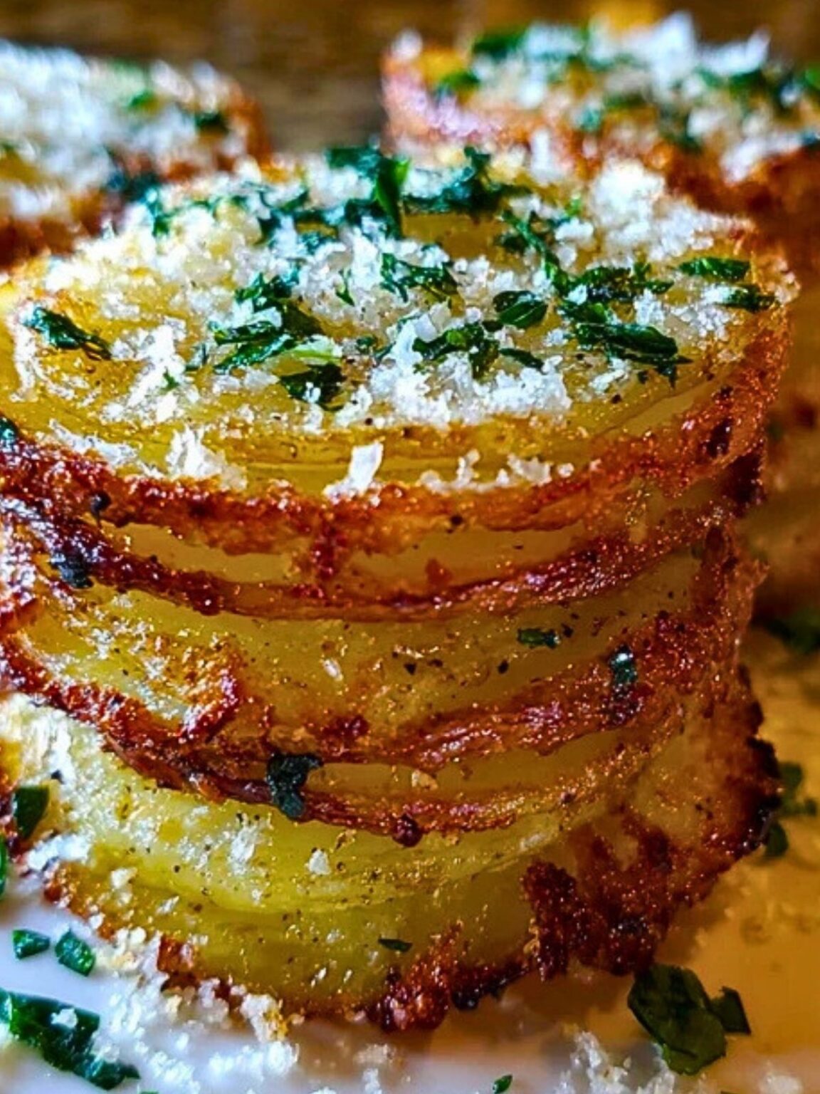 Crispy Parmesan Potato Stacks