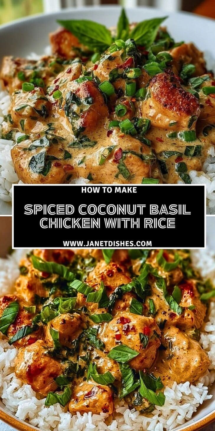 Spiced Coconut Basil Chicken with Rice